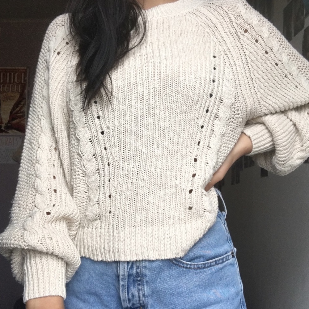 Cream knit sweater
